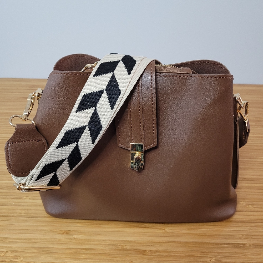 Small Brown Faux Leather Bag